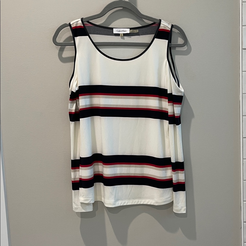Calvin Klein open shoulder long sleeeve Top size S